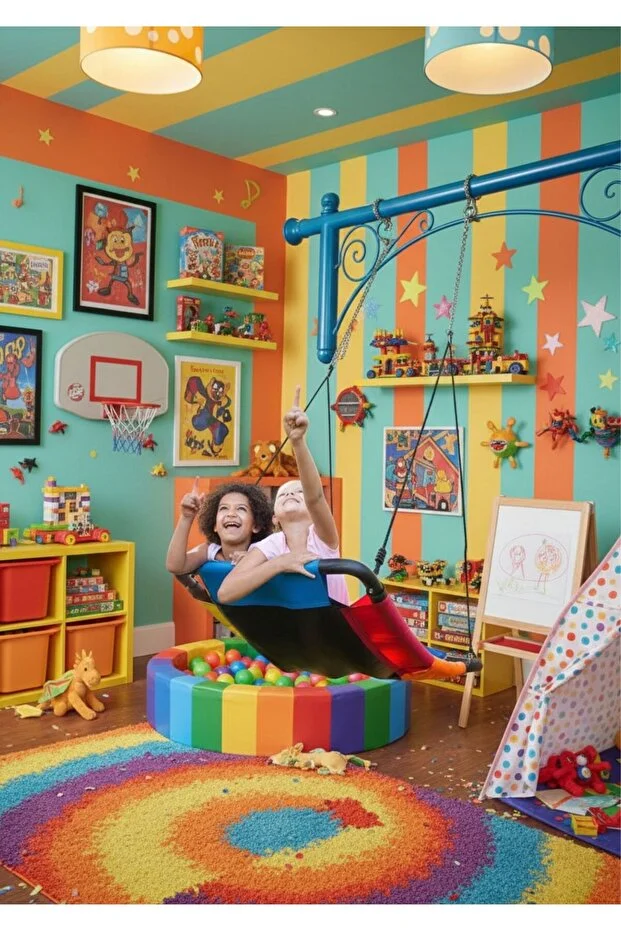 Gondol Renkli Çocuk Salıncağı 